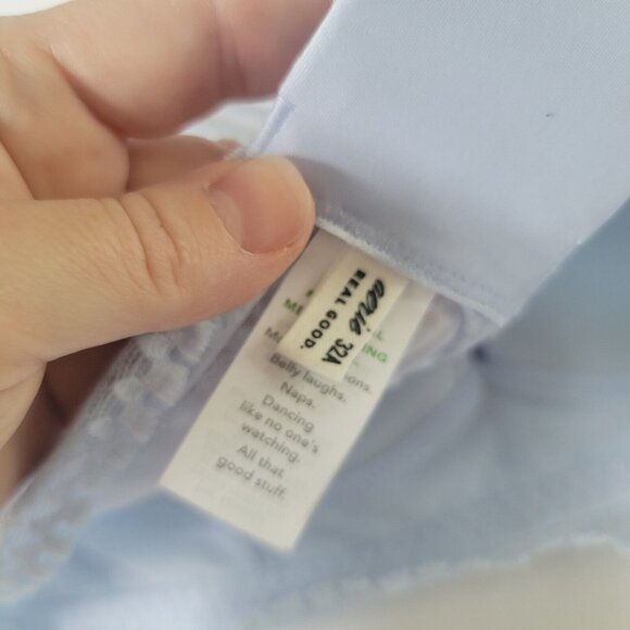 Aerie Real Power Wireless Padded Lace Bra Floral Blue Size 32A - Picture 5 of 6